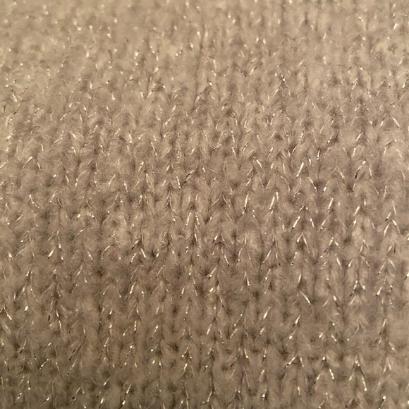 NWOT White House Black Market grey with silver thread turtleneck sweater. - Picture 3 of 3